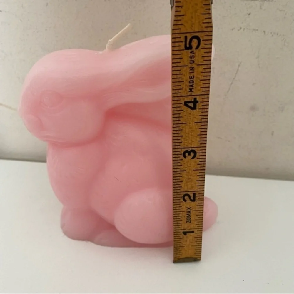 PIER 1 Pink Easter Bunny Rabbit Wax Candles Set of 2
